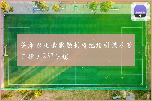 德泽尔比透露热刺将继续引援尽管已投入237亿镑